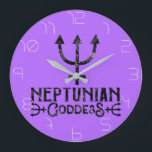 Grande Horloge Ronde Déesse népalaise Astrologie ésotérique Neptune<br><div class="desc">Customisez avec n'importe quel texte.</div>