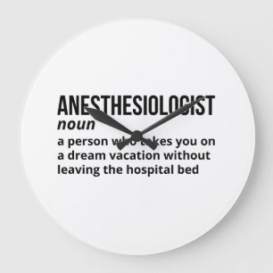 Grande Horloge Ronde Définition de l'anesthésiste - Cadeau du médecin