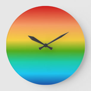 Grande Horloge Ronde Dégradé coloré de couleur arc-en-ciel