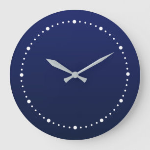 Grande Horloge Ronde Dégradé de bleu marine Bleu profond