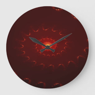 Grande Horloge Ronde Dégradé de l'éperlan rouge de feu