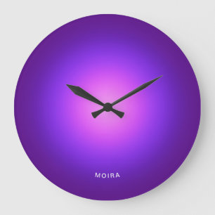 Grande Horloge Ronde Dégradé Radial Rose Violet