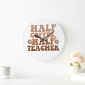 Grande Horloge Ronde Demi-café Demi-enseignant Retour à l'école enseign (Maison)