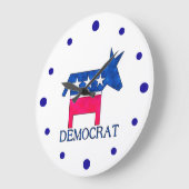 Grande Horloge Ronde DEMOCRATE DONKEY Clock (Angle)