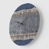Grande Horloge Ronde Denim Blue Jeans : Décontracté Double Patch (Angle)