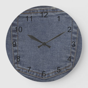 Grande Horloge Ronde Denim Pocket