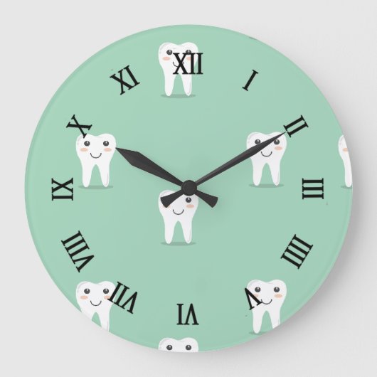 Grande Horloge Ronde Dent heureuse Kawaii (Recto)