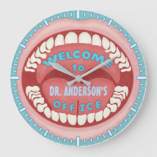 Grande Horloge Ronde Dentist Office Novelty Mouth Teeth Dental Custom