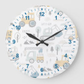 Grande Horloge Ronde Déplaçons le Motif de véhicule (Recto)