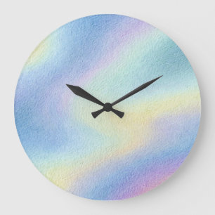 Grande Horloge Ronde Dérive de ciel pastel