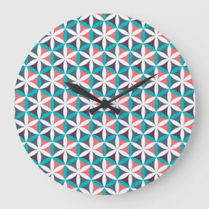 Grande Horloge Ronde Des fleurs sacrées abstrait motif sans couture.