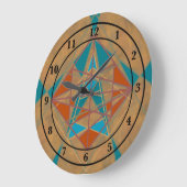 Grande Horloge Ronde Désert du Sud-Ouest Indien Star Man Design Art (Angle)