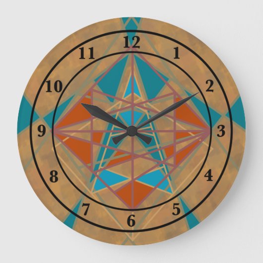 Grande Horloge Ronde Désert du Sud-Ouest Indien Star Man Design Art (Recto)