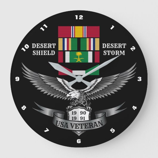GRANDE HORLOGE RONDE DÉSERT SHIELD & DESERT STORM VETERAN (Recto)