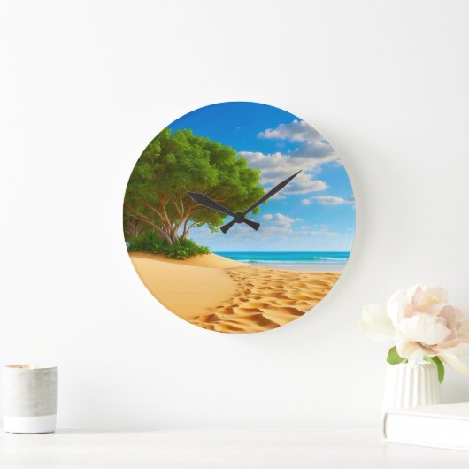 Grande Horloge Ronde Deserted Tropical Island Sandy Beach (Maison)