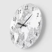 Grande Horloge Ronde design 141 World Map (Angle)
