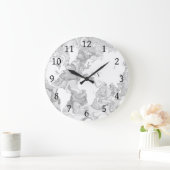 Grande Horloge Ronde design 141 World Map (Maison)