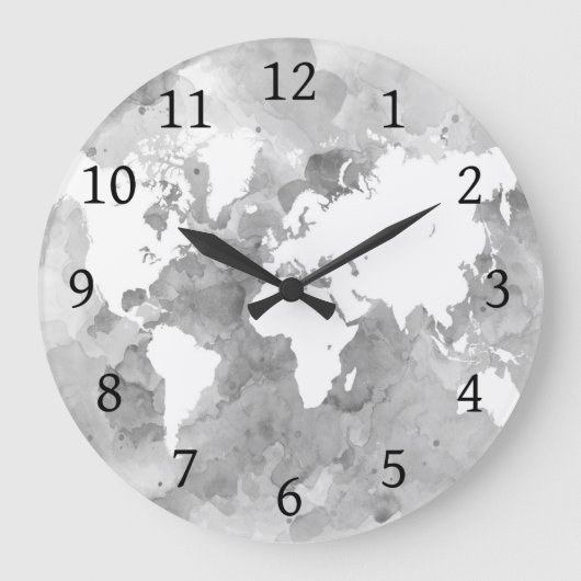 Grande Horloge Ronde design 49 Gray World Map (Recto)