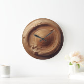 Grande Horloge Ronde Design d'art en bois Abstrait (Maison)