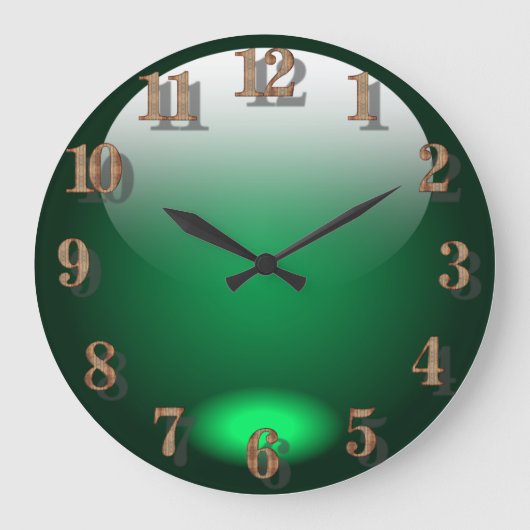 Grande Horloge Ronde Design en verre vert (Recto)