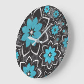 Grande Horloge Ronde Design floral 14 (Angle)