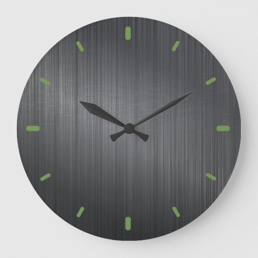 Grande Horloge Ronde Design métallique gris foncé Refroidi en aluminium (Recto)