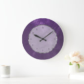 Grande Horloge Ronde Design métallique violet profond en acier brossé 2 (Maison)