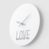 Grande Horloge Ronde Design moderne, simple, chic, cool de Love America (Angle)