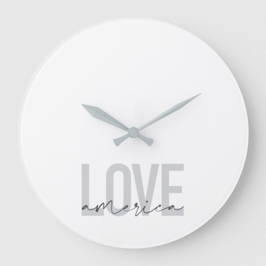 Grande Horloge Ronde Design moderne, simple, chic, cool de Love America (Recto)