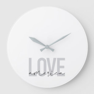 Grande Horloge Ronde Design moderne, simple, chic et cool de Love Ameri