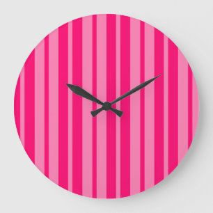 Grande Horloge Ronde Design Motif léger et rose chaud