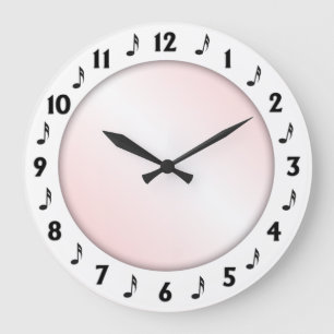 Grande Horloge Ronde Design musical tendance rose