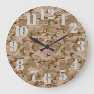 Grande Horloge Ronde Dessert Camouflage
