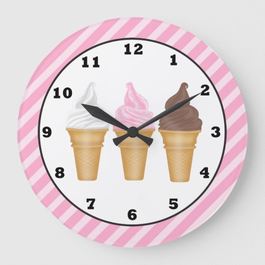 Grande Horloge Ronde Dessin animé ice cream wall clock (Recto)