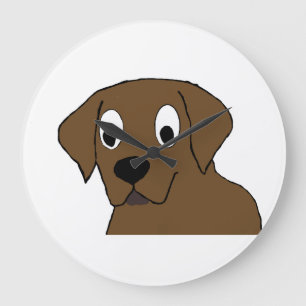 Grande Horloge Ronde dessin de chocolat labrador