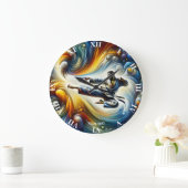 Grande Horloge Ronde Dessin de karaté Abstrait Imaginaire (Maison)