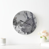 Grande Horloge Ronde dessin de l'âne mignon (Maison)