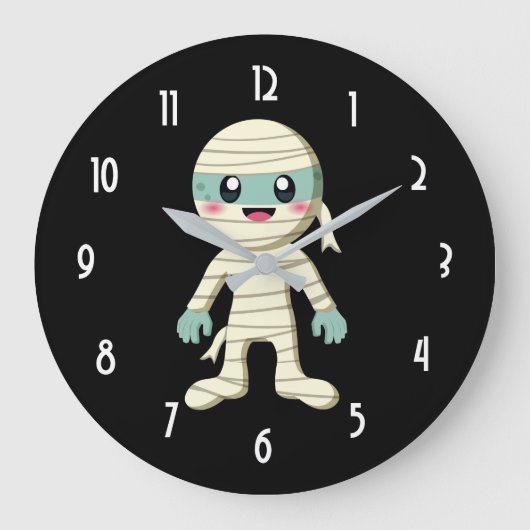 Grande Horloge Ronde Dessin de monstre Halloween mignon (Recto)