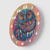 Grande Horloge Ronde Dessin d'objets Owl (Angle)