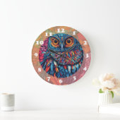 Grande Horloge Ronde Dessin d'objets Owl (Maison)