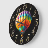 Grande Horloge Ronde Dessin dur Pastel Ballotte à air chaud (Angle)