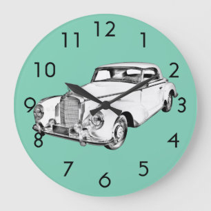 Grande Horloge Ronde Dessin numérique de la voiture de luxe Mercedes Be