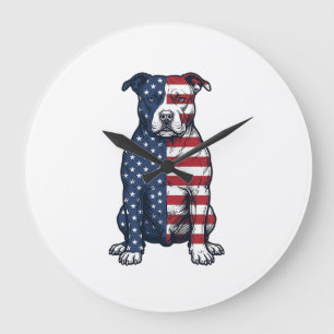 Grande Horloge Ronde Dessin vectoriel de gravure vintage de Pit Bull pa