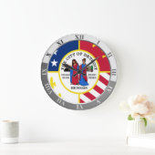 Grande Horloge Ronde Detroit flag Large Clock (Maison)