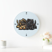 Grande Horloge Ronde Deux Cairn Terriers (Maison)