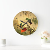 Grande Horloge Ronde Deux colibris à capuchon (Maison)