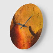 Grande Horloge Ronde Deux poires d'or (Angle)