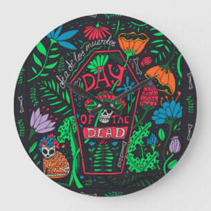 Grande Horloge Ronde Dia de los Muertos : Jeu de cartes de fête