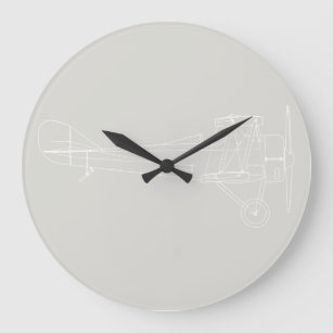 Grande Horloge Ronde Diagramme d'avion antique - Art de l'aviation COUL