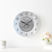 Grande Horloge Ronde Diamants argent 25e anniversaire de mariage (Maison)